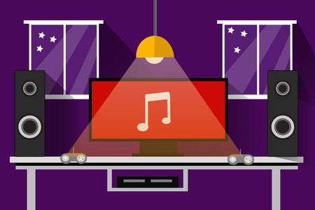 Flat modern design vector illustration concept of creative living roomのイラスト素材