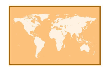 World map on orange background.のイラスト素材