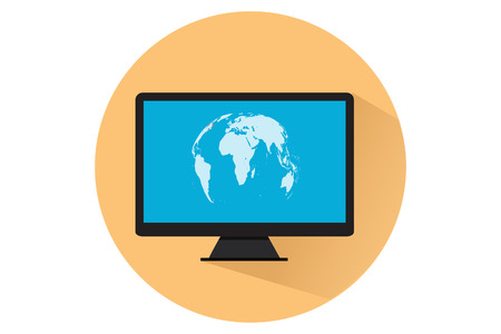 Computer monitor icon flat design.のイラスト素材