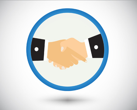Logo shake hand in gray background.のイラスト素材