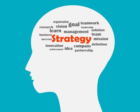 Head idea strategy words clouds idea.のイラスト素材