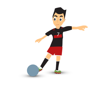 cartoon man play soccer vector.のイラスト素材