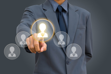 Businessman select Choice employee  human resource system.の写真素材