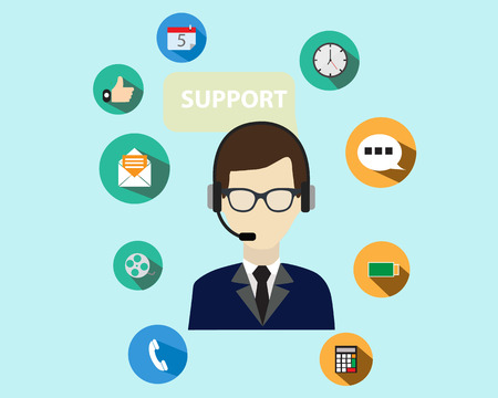 Employee for information system flat design vector.のイラスト素材