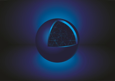 Abstract Blue Sphere 3D. Vector illustration.のイラスト素材