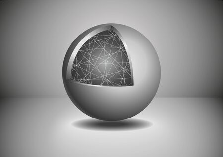 Gray Abstract 3D sphere. Vector illustration.のイラスト素材