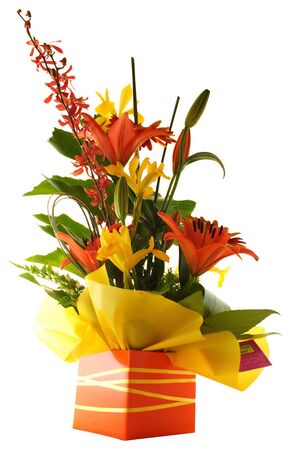 Flowers in a gift boxの写真素材