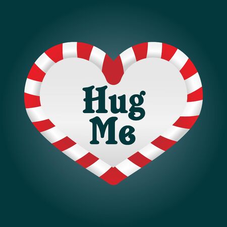 A fun christmas candy cane in a heart shape. As it's around the theme of love, I added the words 'Hug Me'のイラスト素材