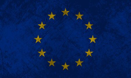 European flag with a grunge texture effectのイラスト素材