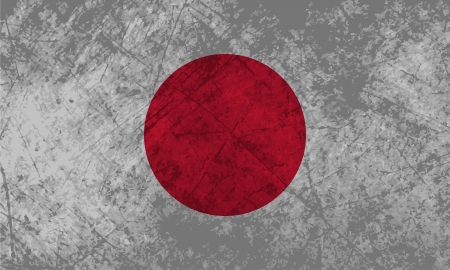 Japanese flag with a grunge texture effectのイラスト素材