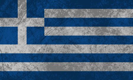 Greek flag with a grunge texture effect のイラスト素材