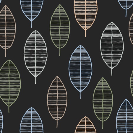 Seamless tile with a 50s retro repeat leaf pattern.のイラスト素材