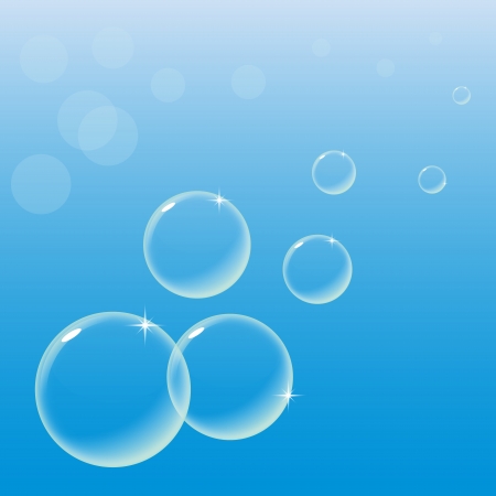 A background design with soap bubbles against a clear blue sky. This would also be perfect as the background of an avatar.のイラスト素材