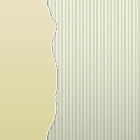 Background design with beige paper torn to reveal a stripes pattern behind.のイラスト素材