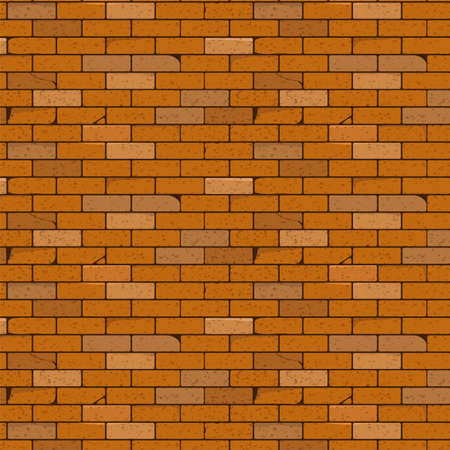 seamless pattern wall made of old red brown beige brick with chips and cracksのイラスト素材