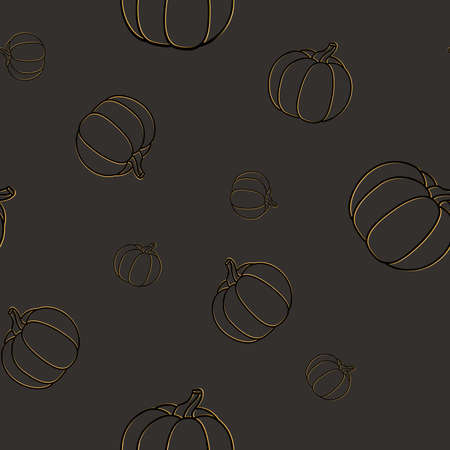 seamless pattern for halloween pumpkins on a dark gray backgroundのイラスト素材