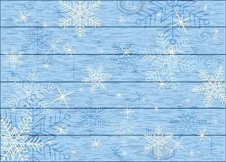 blue background texture of a board with white snowflakes postcardのイラスト素材