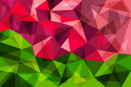 low-poly abstract background of red and green trianglesのイラスト素材