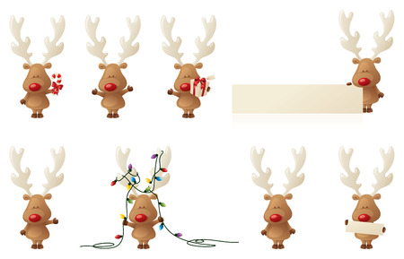 8 separately grouped little Rudolphs.のイラスト素材