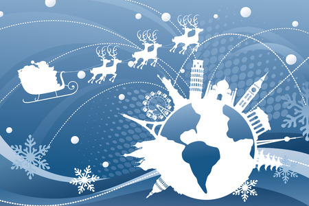 Santa's flight paths.のイラスト素材