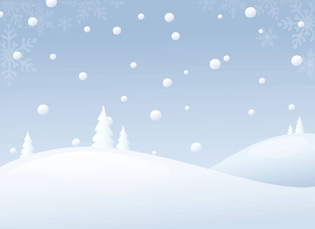 Snowy wintery scene with plenty copy space. Snow drops and snowflakes can easily be removed.のイラスト素材