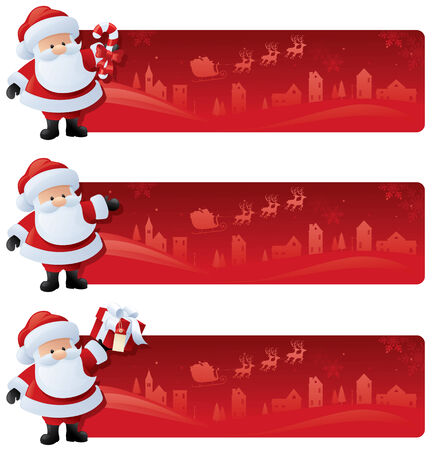 Festive banners with Santa.のイラスト素材