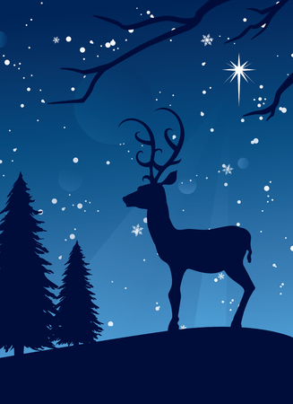 Reindeer silhouette.のイラスト素材