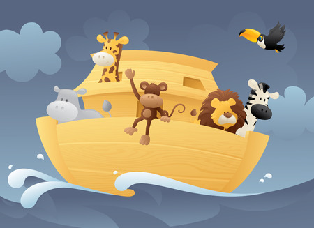 Noah's Ark scene.のイラスト素材