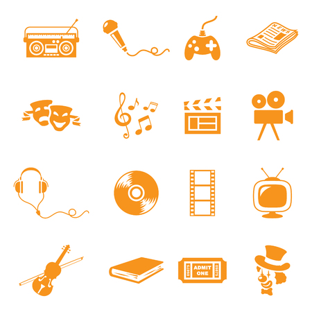 Entertainment/leisure icons. Gradient free and easy to change colour.のイラスト素材