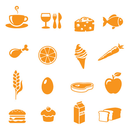 Various food and drink icons.のイラスト素材
