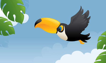 Toucan in flight.のイラスト素材
