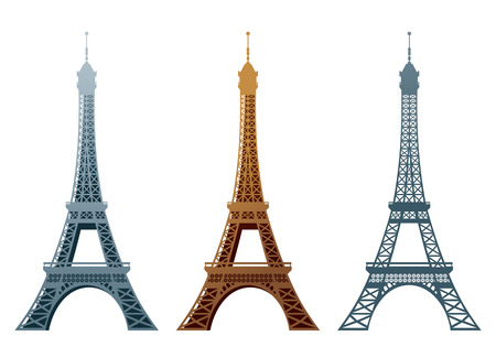 Eiffel tower in three styles.のイラスト素材