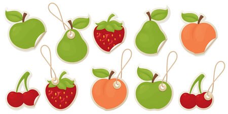 Colourful fruity stickers and tags.のイラスト素材