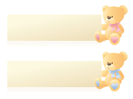 Little bears hold your message.のイラスト素材