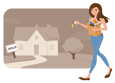 Moving into a new home.のイラスト素材