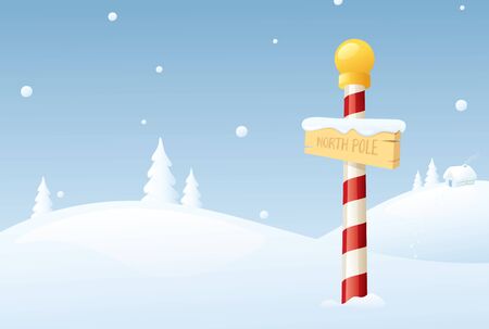A North Pole winter scene.のイラスト素材