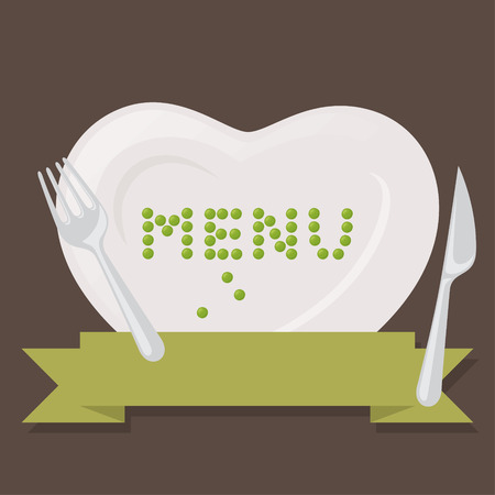Menu cover design with peas.のイラスト素材