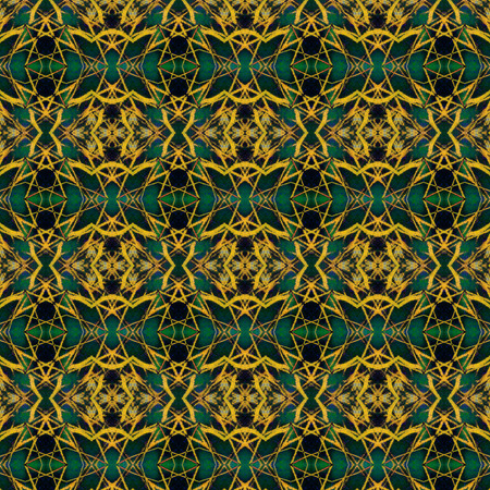 Beautiful Gold and Green background pattern made from butterfly wings skin textureの写真素材