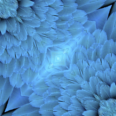 Close up of Blue and Gold Macaw bird feathers in nice patternsの写真素材