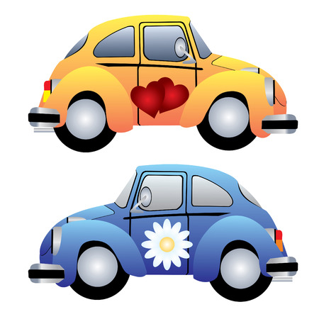 vector image of two toy carsのイラスト素材