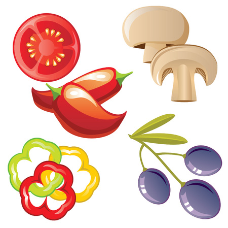 icons on the vegetables themeのイラスト素材