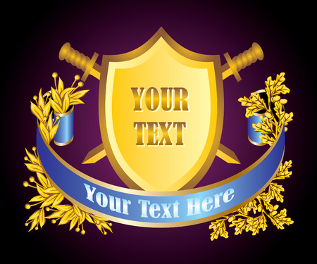 vector image the emblem  with shield and swordのイラスト素材