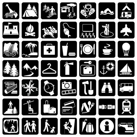 Items and signs for travel and leisure Items and signs for travel and leisure