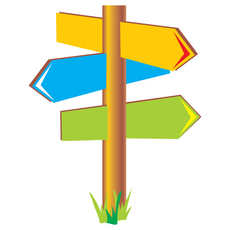 vector image column with the direction indicatorのイラスト素材