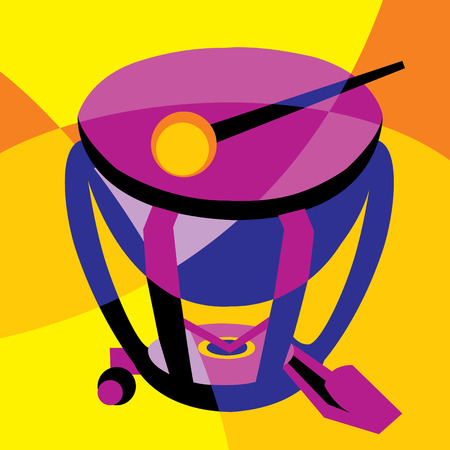 image drum. Stylization of color overlapping forms.のイラスト素材