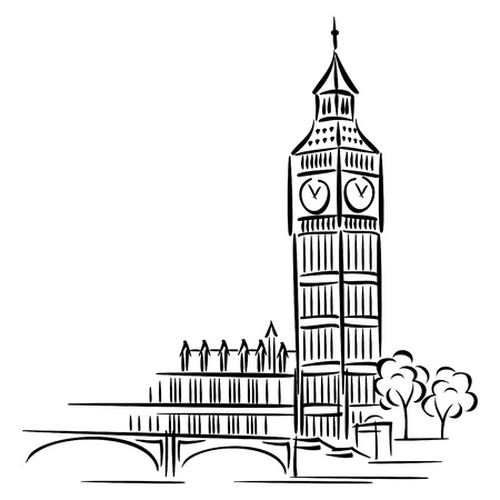 images of Big Ben in Londonのイラスト素材