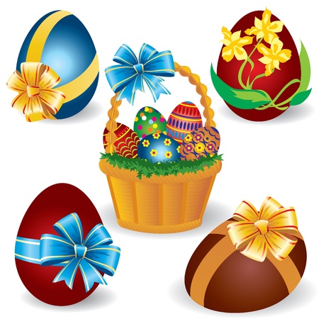  Image baskets with Easter eggsのイラスト素材