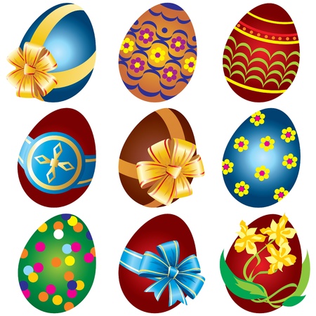 Vector images painted Easter eggsのイラスト素材