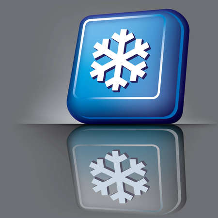  image volumetric computer button with the symbol of snowflakeのイラスト素材
