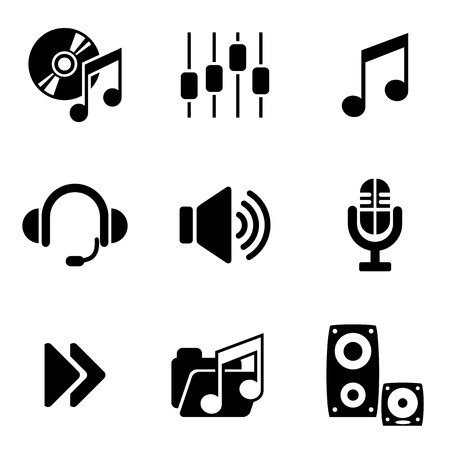 set vector computer icons of audio and music set vector computer icons of audio and music